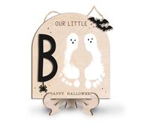 DIY Our Little Boo Baby's First Halloween Footprint Craft Decor Sign, My First Halloween Baby Footprint Keepsake Ghost Theme Decoration, Ghost Kids Art, Our Little Boo Footprints Craft Sign from Kids