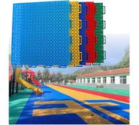 DIY Outdoor Sport Court Tiles, Park School Playground Kindergarten Modular Interlocking Floor(Red)