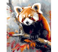 DIY Paint by Number for Adults Beginner,with Paintbrushes and Acrylic Painting Kits Art Crafts for Home Walls 16 x20inch,Colorful Watercolor Cute Raccoon,Frameless