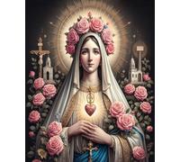 DIY Paint by Numbers, Christian Adults' Paint-by-Number Kits on Canvas, Santa Rosa de Lima Paint by Numbers Kit for Adults and Beginner, 16X20 Inch Frameless Adult Paint by Numbers