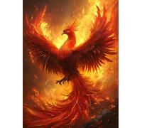 DIY Paint by Numbers Fire Phoenix Painting by Numbers Kits On Canvas, with Paint Brushes and Acrylic Painting Kit 50x60cm/20x24Inch for Kids and Adults Beginner Gifts, Home Decor, Frameless L-173