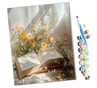 DIY Paint by Numbers Flower Language Notes Under The Sun with Paint Brushes and Acrylic Painting Kit 16x20 Inch for Kids and Adults Beginner Gifts-Frameless