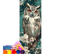 DIY Paint by Numbers for Adults Beginne, Owl Flower DIY Canvas Oil Painting Kit Digital Painting Acrylic Number with PaintBrushes, Home Living Room Decorative (Frameless) 60x120cm/24x48inch wk-880