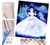 DIY Paint by Numbers for Adults Beginner, Easy Paint by Numbers for Beginner,Acrylic Watercolor Paint by Number for Kids Gift Decor - Cartoon Cinderella 16x20 Inch