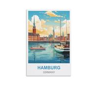 DIY Paint by Numbers for Adults Beginner Hamburg Germany DIY Oil Painting Paint by Number Kits Linen Canvas Wall Art House Decor 50x60cm