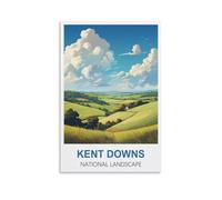 DIY Paint by Numbers for Adults Beginner Kent Downs National Landscape England Paint by Numbers Oil Painting Canvas Print Wall Art Home Decoration 50x60cm