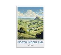 DIY Paint by Numbers for Adults Beginner Northumberland England DIY Oil Painting Paint by Number Kits Linen Canvas Wall Art House Decor 30x40cm