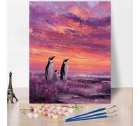 DIY Paint by Numbers for Adults Beginner, Paint by Numbers Animal, Penguin Oil Hand Painting Kits Hobbies for Adults Women, Acrylic Pigment Canvas Painting Wall Art for Bedroom Decor 24"x32" -XY706