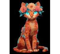 DIY Paint by Numbers for Adults Cat, Flower Paint by Numbers Kits, DIY Painting Kits with Brushes and Acrylic, Arts and Crafts for Beginners Oil Paintings, for Home Wall Decor, 12x16in 3-2732