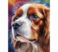 DIY Paint by Numbers for Adults Cavalier King Charles Spaniel Digital Painting by Number for Modern Wall Art Gift Home Decor 40x50cm Frameless