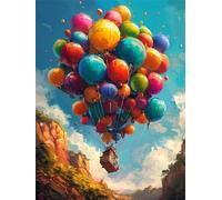 DIY Paint by Numbers for Adults hot air Balloon Paint by Numbers Landscape Canvas Oil Painting Kit for Beginners, with 3 Brushes and Acrylic Pigment for Home Wall Decor Gifts 40x50cm (Without Frame)