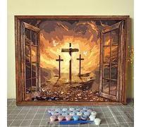DIY Paint by Numbers for Adults Jesus Cross DIY Digital Oil Painting Acrylic Paint Faithgee Jesus Painting Kits Wall Art God Lovers Gift Judah Wall Art with Jesus Room Decor 16x20 Inch（without Frame ）