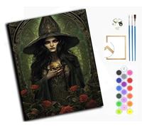 DIY Paint by Numbers for Adults,Oil Painting Kits,Craft Art Painting,Acrylic Pigment Drawing Gift for Home,16x20inch，The Thorn Rose and The Skeleton Witch,with Frame