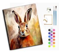 DIY Paint by Numbers for Adults,Oil Painting Kits,Craft Art Painting,Acrylic Pigment Drawing Gift for Home,16x20inch，Autumn Hare,with Frame
