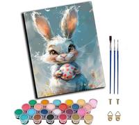 DIY Paint by Numbers for Adults,Oil Painting Kits,Craft Art Painting,Acrylic Pigment Drawing Gift for Home,16x20inch，Cute Rabbit Ball,Frameless