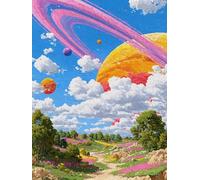 DIY Paint by Numbers for Adults Planet, Easy Paint by Numbers Kits, Color Oil Painting Adult Crafts Kits, Landscape Painting Kits with Brushes and Acrylic, for Home Wall Decor Gifts, 36x48in, 5-7440