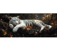 DIY Paint by Numbers for Adults Plant, Painting by Numbers Kits for Beginners Tiger, Painting Kits with Acrylic Paint Brushes, Adult Crafts Canvas Kits, Wall Art, Spring Home Decor, 36x16in 3-2612