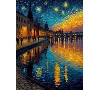DIY Paint by Numbers for Adults Starry Sky, Easy Paint by Numbers Kits, Color Oil Painting Adult Crafts Kits, Landscape Painting Kits with Brushes and Acrylic, for Home Wall Decor, 20x28in, E-5229