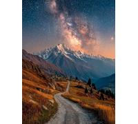 DIY Paint by Numbers for Adults Starry Sky, Snow Mountain Paint by Numbers Kits, DIY Painting Kits with Brushes and Acrylic, Arts and Crafts for Beginners Oil Paintings, for Wall Decor, 16x20in B-2661