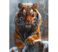 DIY Paint by Numbers for Adults Tiger, Paint by Numbers Kits Animal On Canvas, DIY Color Oil Painting Acrylic Paints, Hobbies for Adults Women, Painting for Home Wall Decor Gifts 40x50cm 7-6056
