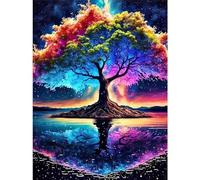 DIY Paint by Numbers for Adults, Tree of Life Canvas Oil Painting Kit for Adults, Tree Craft Art Painting Kit Acrylic Pigment Drawing Paintwork for Gift Home Wall Decor 12x16 inch (Without Frame)