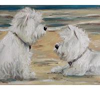 DIY Paint by Numbers for Adults Westie Dog DIY Oil Painting Drawing Canvas with Brushes Decorations Gifts