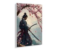 DIY Paint by Numbers Kit for Adults Beginners - Vibrant Cherry Blossom Samurai Canvas Oil Painting Set with Acrylic Paints & Brushes - 50 x 70 cm Unframed for Home Decor Gifts for Creative Fun P-753