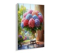 DIY Paint by Numbers Kit for Adults Beginners - Vibrant Hydrangea windows Canvas Oil Painting Set with Acrylic Paints & Brushes - 90 x 120 cm Unframed for Home Decoration Gifts for Creative Fun P-731