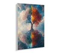 DIY Paint by Numbers Kit for Adults Beginners - Vibrant Trees lakes Canvas Oil Painting Set with Acrylic Paints & Brushes - 90 x 120 cm Unframed for Home Decoration Gifts for Creative Fun P-620