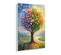 DIY Paint by Numbers Kit for Adults Beginners - Vibrant Trees landscape Canvas Oil Painting Set with Acrylic Paints & Brushes - 70 x 90 cm Unframed for Home Decoration Gifts for Creative Fun P-619