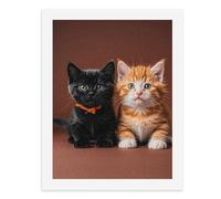 DIY Paint by Numbers Kit for Adults Cute Kitten Black And Orange Cat Beginners Digital Oil Painting Kit Landscape Digital Paints by Number Easy Canvas Art Print for Home Wall Decoration 40x30cm