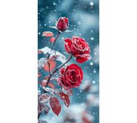 DIY Paint by Numbers Kits Adults & Beginners, XXL Acrylic Canvas Painting by Numbers, 20x40 inch Home Wall Decor, No Frame Design, Ideal Gift Home Decoration, Snowflake Rose B865
