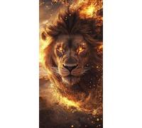 DIY Paint by Numbers Kits Adults & Beginners, XXL Acrylic Canvas Painting by Numbers, 20x40 inch Home Wall Decor, No Frame Design, Ideal Gift Home Decoration, Abstract Lion B-735
