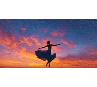 DIY Paint by Numbers Kits Adults & Beginners, XXL Acrylic Canvas Painting by Numbers, 40x80 inch Home Wall Decor, No Frame Design, Ideal Home Decoration, Girl Starry Sky B-616