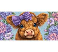 DIY Paint by Numbers Kits Adults & Beginners, XXL Acrylic Canvas Painting by Numbers, 8x16 inch Home Wall Decor, No Frame Design, Ideal Gift Home Decoration, Cute Cow B-577