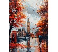 DIY Paint by Numbers Kits Big Ben, Tree Paint by Numbers for Adults, Arts and Crafts for Adult Beginners Oil Paintings, DIY Painting Kits with Brushes and Acrylic for Home Wall Decor, 12x16in 4-3828