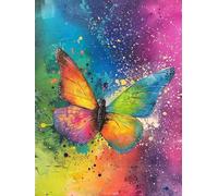 DIY Paint by Numbers Kits Butterfly, Graffiti Paint by Numbers for Adults, Arts and Crafts for Adult Beginners Oil Paintings, DIY Painting Kits with Brushes and Acrylic for Home Decor, 12x16in T-9510