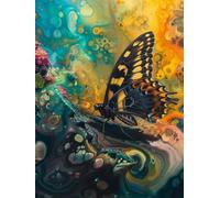 DIY Paint by Numbers Kits Butterfly, Graffiti Paint by Numbers for Adults, Arts and Crafts for Adult Beginners Oil Paintings, DIY Painting Kits with Brushes and Acrylic for Home Decor, 36x48in 3-1149
