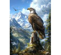 DIY Paint by Numbers Kits Eagle, Landscape Paint by Numbers for Adults, Arts and Crafts for Adult Beginners Oil Paintings, DIY Painting Kit with Brushes and Acrylic for Home Wall Decor, 20x28in 5-3864