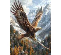 DIY Paint by Numbers Kits Eagle, Plant Paint by Numbers for Adults, Arts and Crafts for Adult Beginners Oil Paintings, DIY Painting Kits with Brushes and Acrylic for Home Wall Decor, 12x16in D-3820