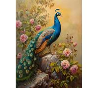 DIY Paint by Numbers Kits Flower, Peacock Paint by Numbers for Adults, Arts and Crafts for Adult Beginners Oil Paintings, DIY Painting Kits with Brushes and Acrylic for Home Wall Decor, 24x36in 8-2919