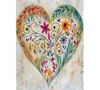 DIY Paint by Numbers Kits Heart, Plant Paint by Numbers for Adults, Arts and Crafts for Adult Beginners Oil Paintings, DIY Painting Kits with Brushes and Acrylic for Home Wall Decor, 40x54in 8-5739