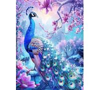 DIY Paint by Numbers Kits Peacock, Flower Paint by Numbers for Adults, Arts and Crafts for Adult Beginners Oil Paintings, DIY Painting Kits with Brushes and Acrylic for Home Wall Decor, 40x54in U-9483