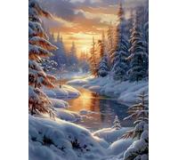 DIY Paint by Numbers Kits Sunset, Snow Scene Paint by Numbers for Adults, Arts and Crafts for Adult Beginners Oil Paintings, DIY Painting Kits with Brushes and Acrylic for Home Decor, 20x28in 4-1946