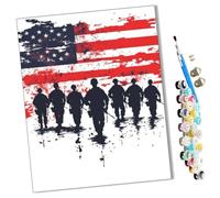 DIY Paint by Numbers The Star-Spangled Warrior with Paint Brushes and Acrylic Painting Kit 16x20 Inch for Kids and Adults Beginner Gifts-Frameless