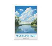 DIY Painting by Number Kits，Mississippi River Minnesota,Without Frame with Brushes and Acrylic Pigment Paint by Numbers Canvas Arts Crafts 30x40cm