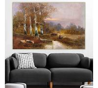 DIY Painting by Numbers for Adults Adolf Kaufmann《Autumn Forest Landscape with Two Women by an Open Fire》 Adults Paint Kits Canvas Gifts Arts Crafts for Home Decor