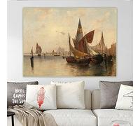 DIY Painting by Numbers for Adults Adolf Kaufmann《in The Venetian Lagoon》 Adults Paint Kits Canvas Gifts Arts Crafts for Home Decor