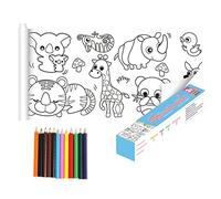 DIY Painting Coloring Roll Paper Pastable with Pencil Decompression Painted Toys Cuttable Colored Paper Coated Toys Multipurpose for Kids Birthday Gift