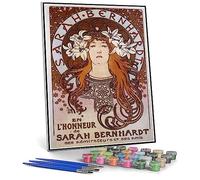 DIY Painting Kits for Adults Sarah Bernhardt Painting by Alphonse Mucha Paint by Number Kit On Canvas for Beginners
